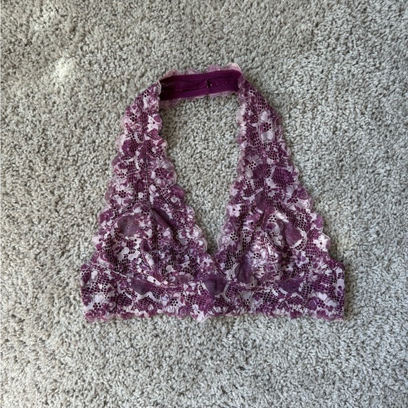 Free People Galloon Lace Halter Bra Size Small - Picture 2 of 5